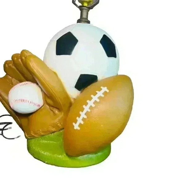 RARE Soccer Football Baseball Glove Desktop/Dresser Sports Lamp**WORKS**VINTAGE - Picture 3 of 6
